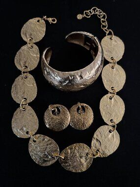 Hammered-metal Jewelry Set